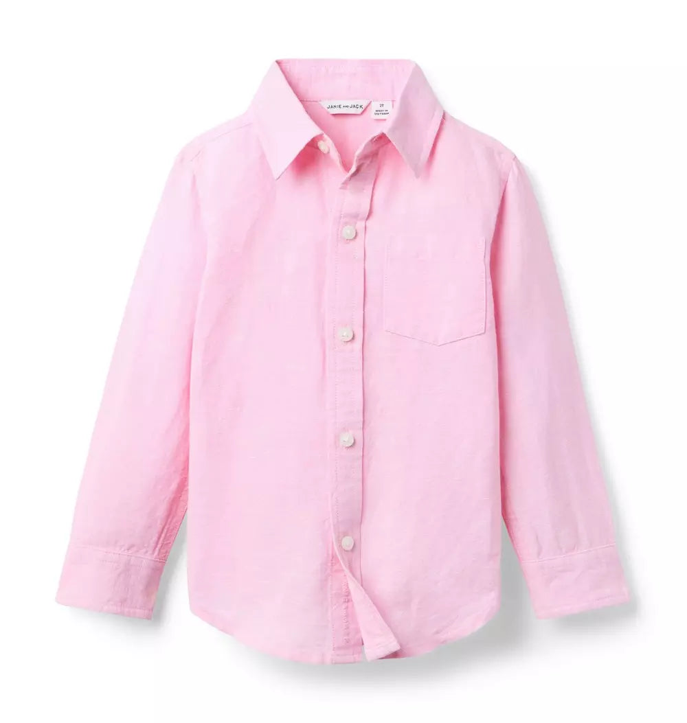 The Linen-Cotton Pink Shirt (NWOT 3T)