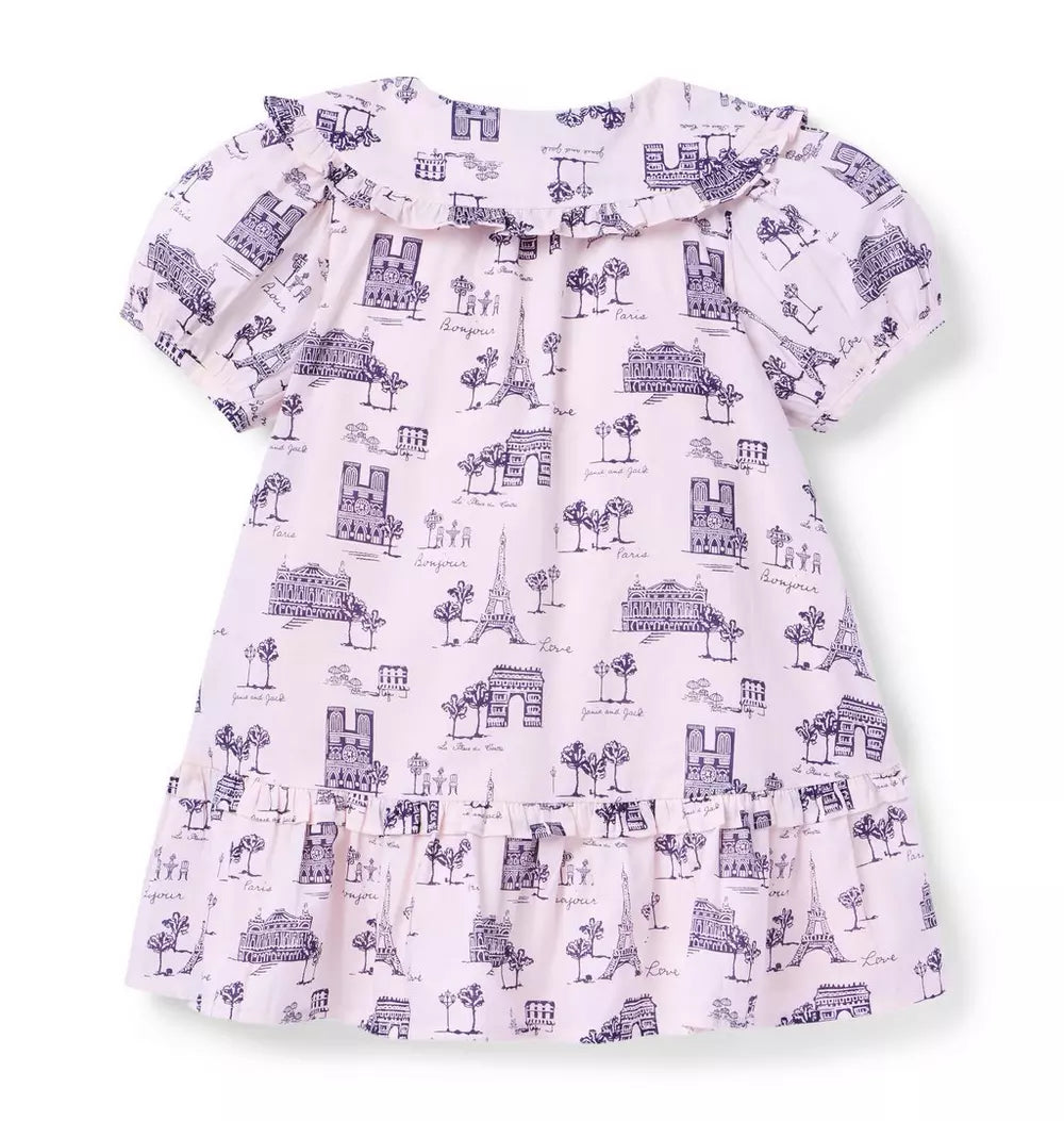 Paris Ruffle Collar Dress (EUC 12-18M)
