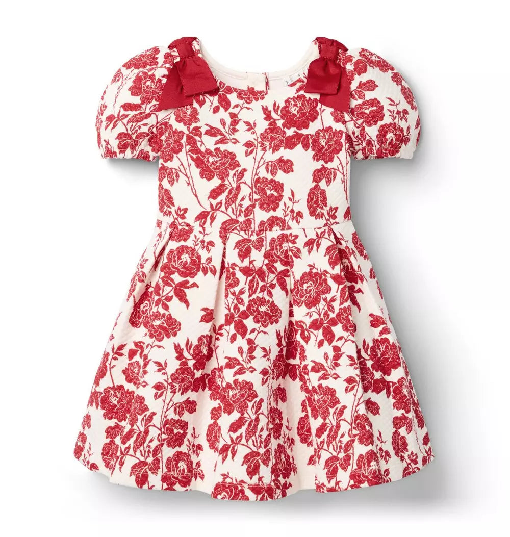 The Floral Quilted Bow Dress (18-24M) EUC