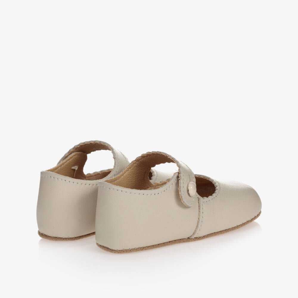 Early Days Baby Girls Ivory Leather Traditional Pre-Walker Shoes (Size 9-12M) EUC