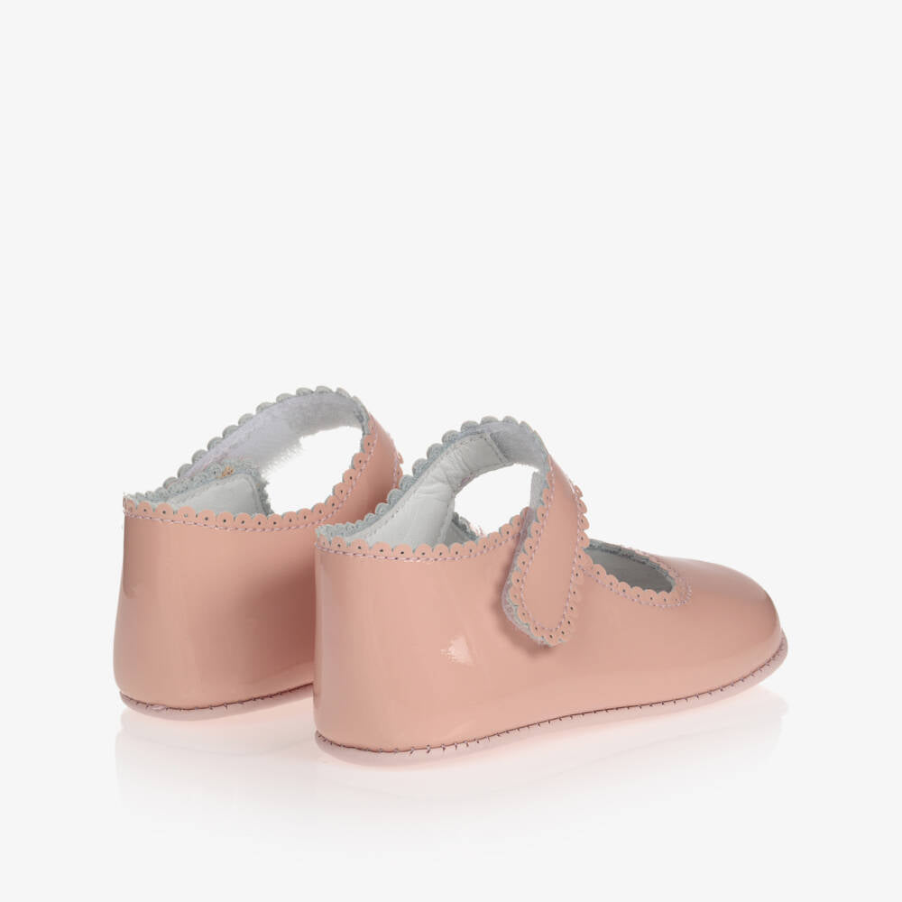 Girls Blush Leather Velcro First Walkers (Size 6-9M) EUC