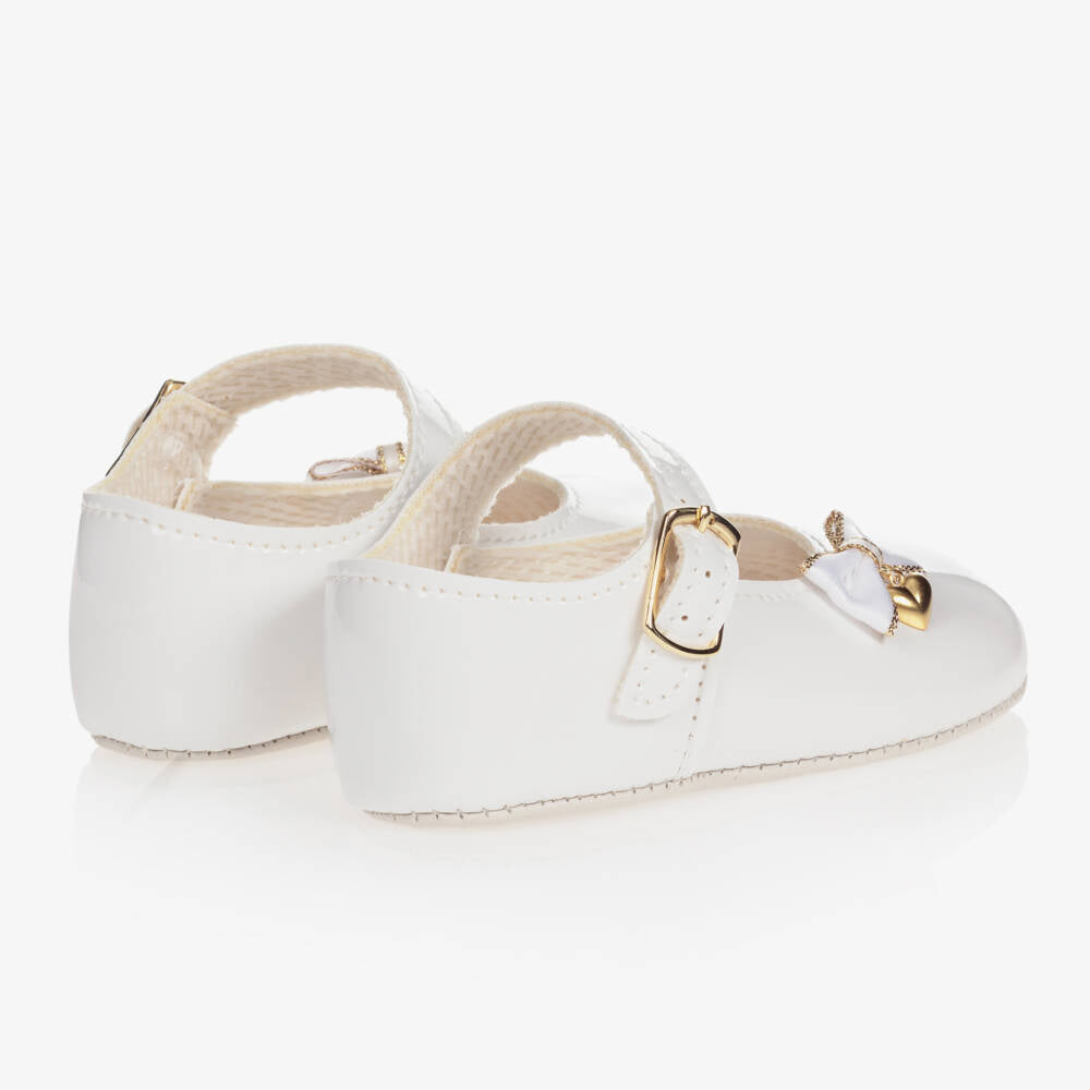 White Patent Faux Leather Pre-Walker Shoes (Sizes 9-12M) EUC
