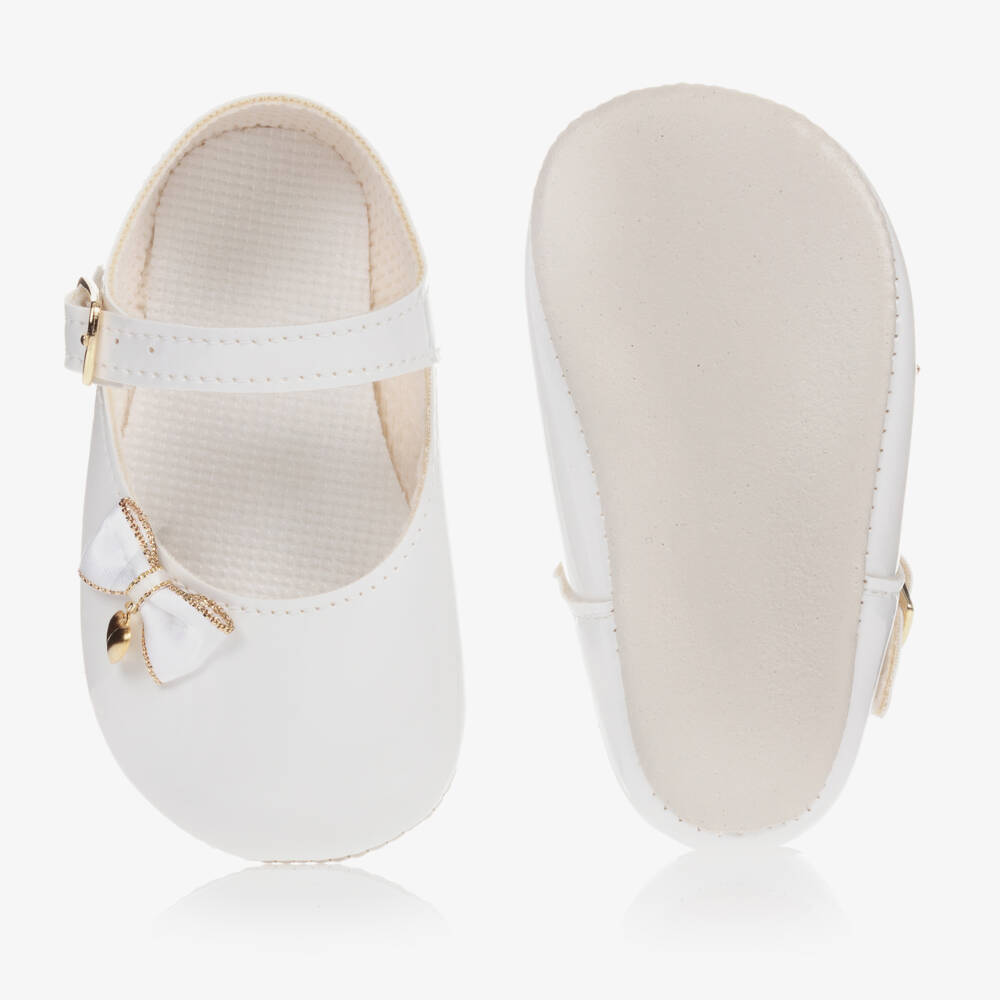 White Patent Faux Leather Pre-Walker Shoes (Sizes 9-12M) EUC