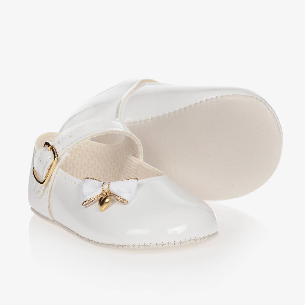 White Patent Faux Leather Pre-Walker Shoes (Sizes 9-12M) EUC