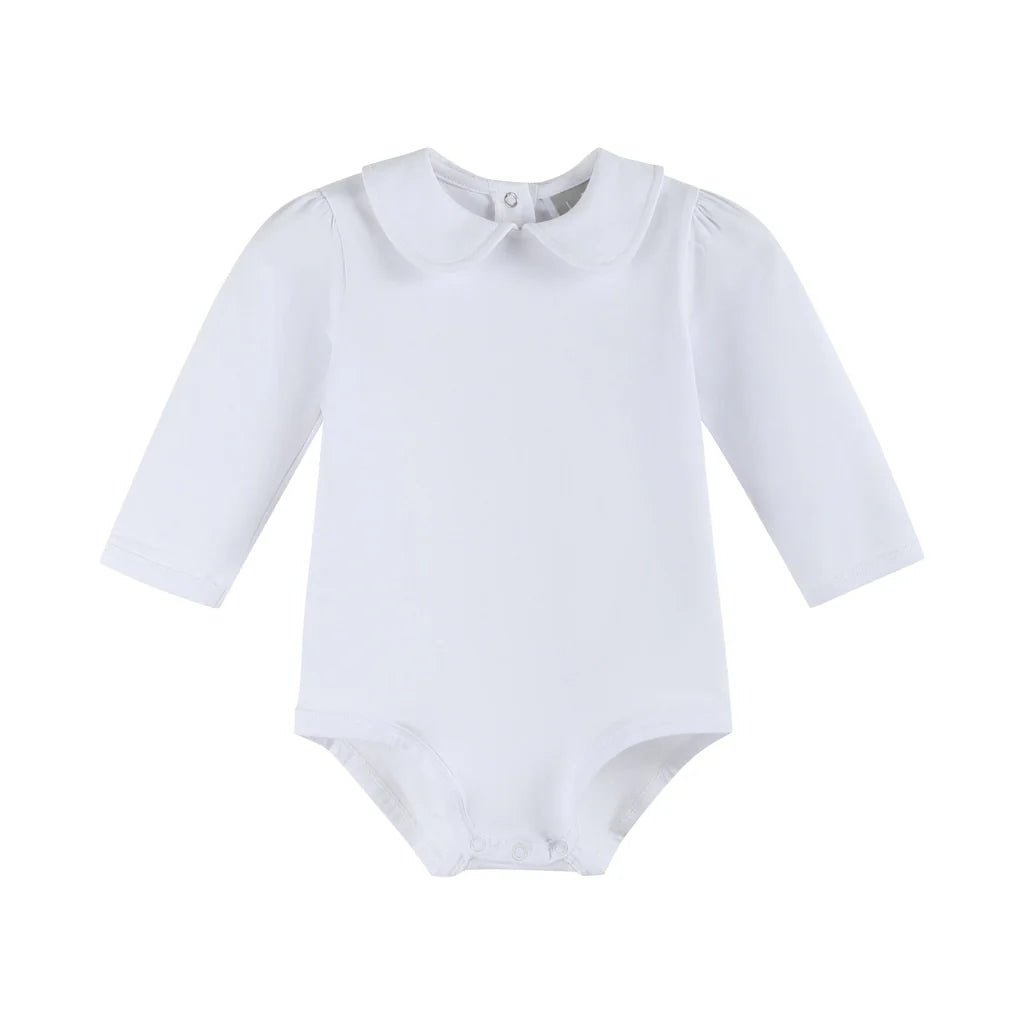Peter Pan Collar Long Sleeve Bodysuit (Size: 18-24M) EUC