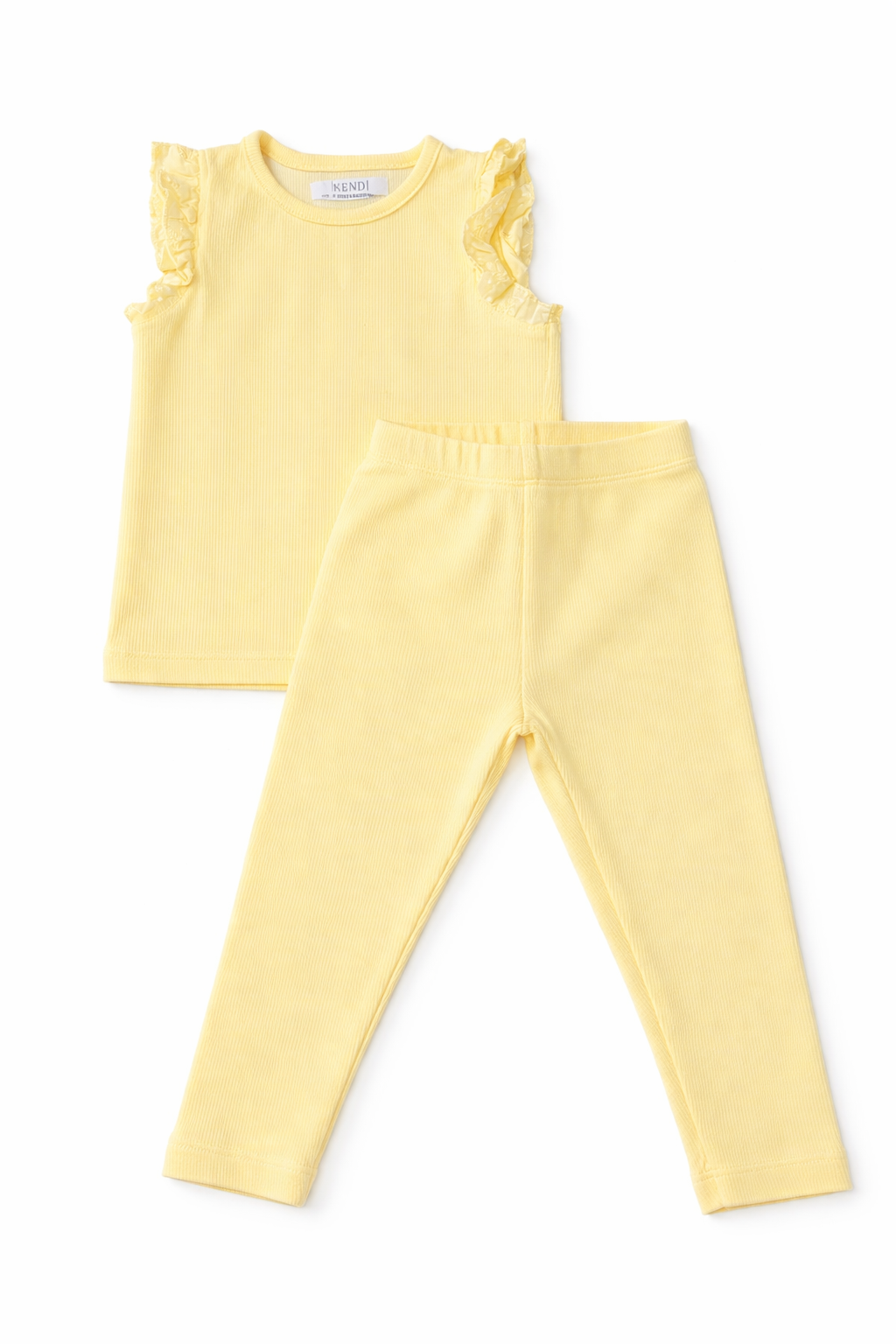 Daphne Ribbed Tank With Eyelet Ruffle & Leggings (Size: 12-18M) EUC