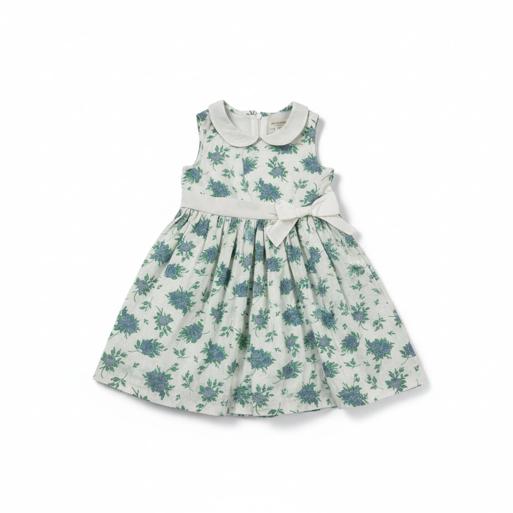 Hope & Henry Girls Dress, Linen Tea Dress - (12-18M) EUC