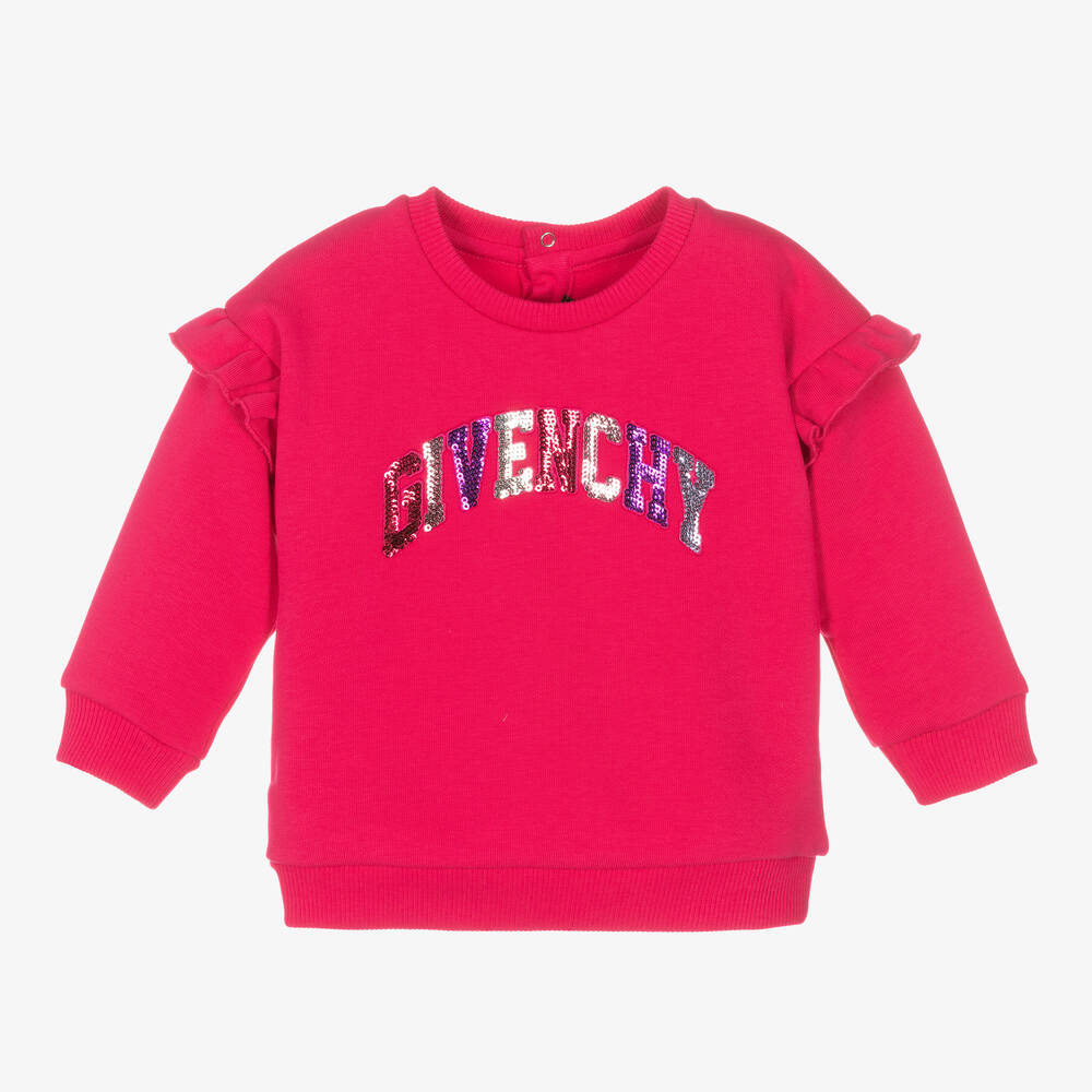 Givenchy Girls Pink Cotton Sequin sweatshirt and Jogger Set (18M) NWT