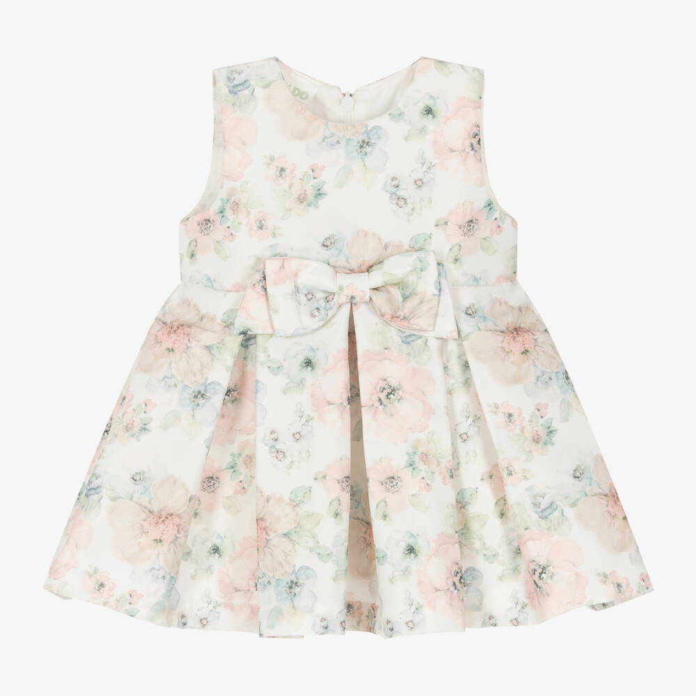Girls Silky Satin Floral Dress (18M) EUC