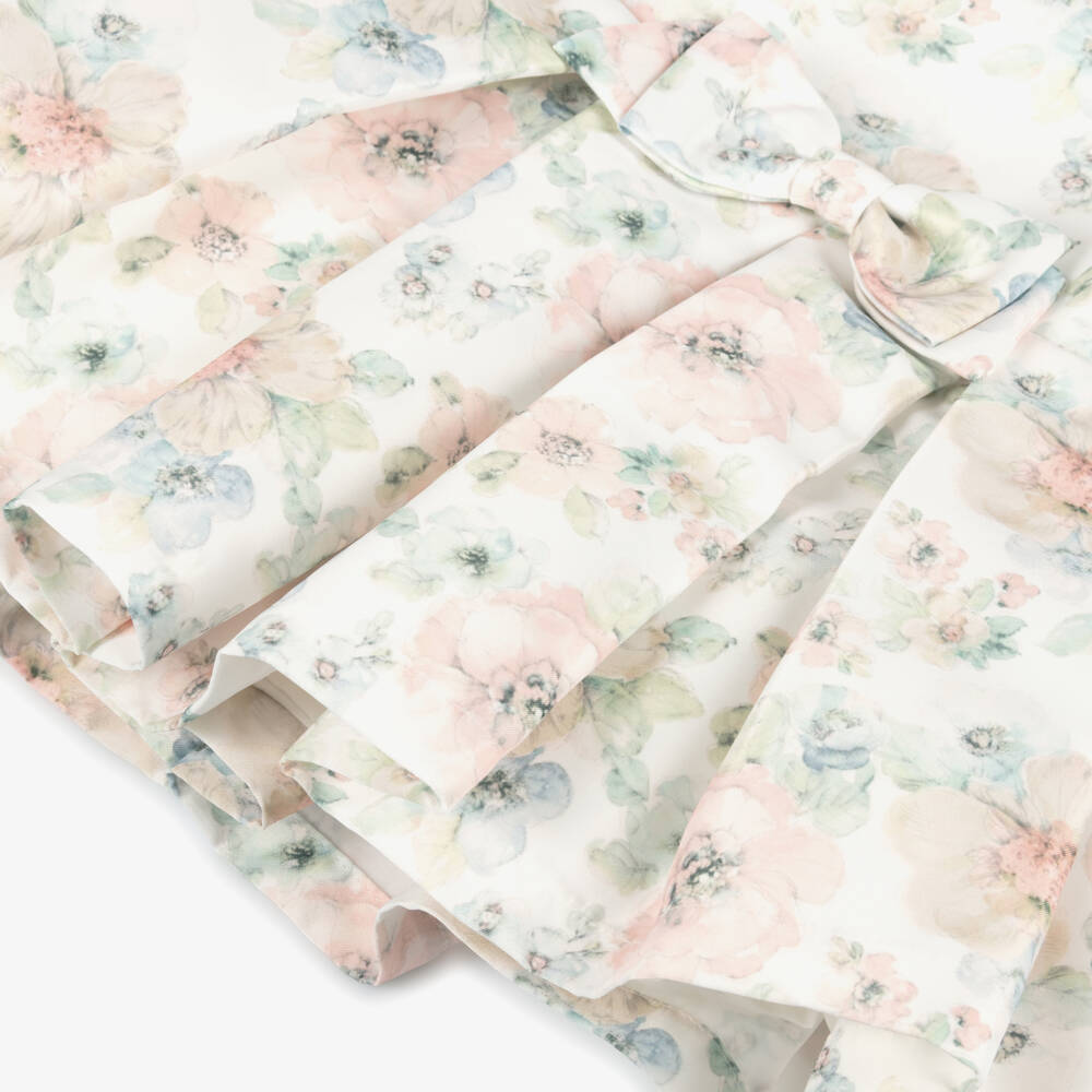 Girls Silky Satin Floral Dress (18M) EUC