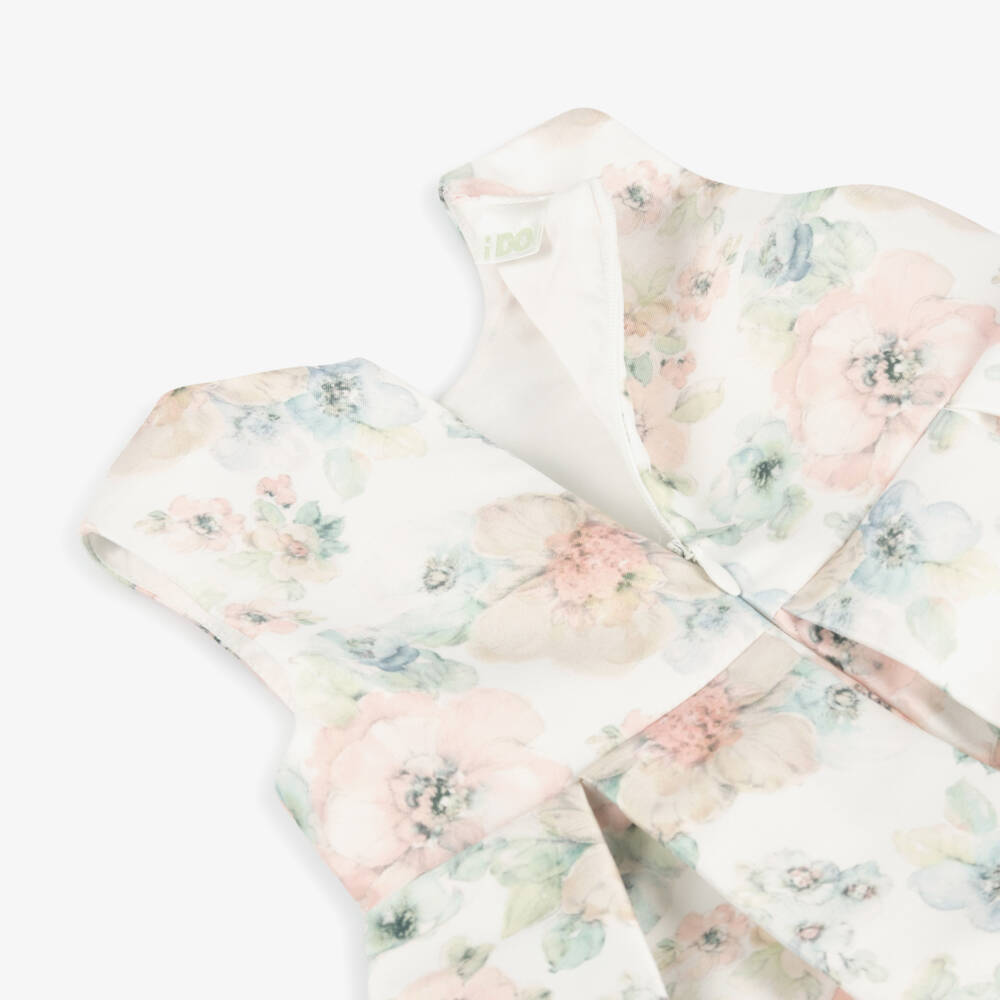Girls Silky Satin Floral Dress (18M) EUC
