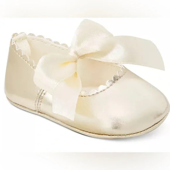 Gold First Impressions Baby Girls Soft Sole Ballet Flats (Size 6-9M) NWOT