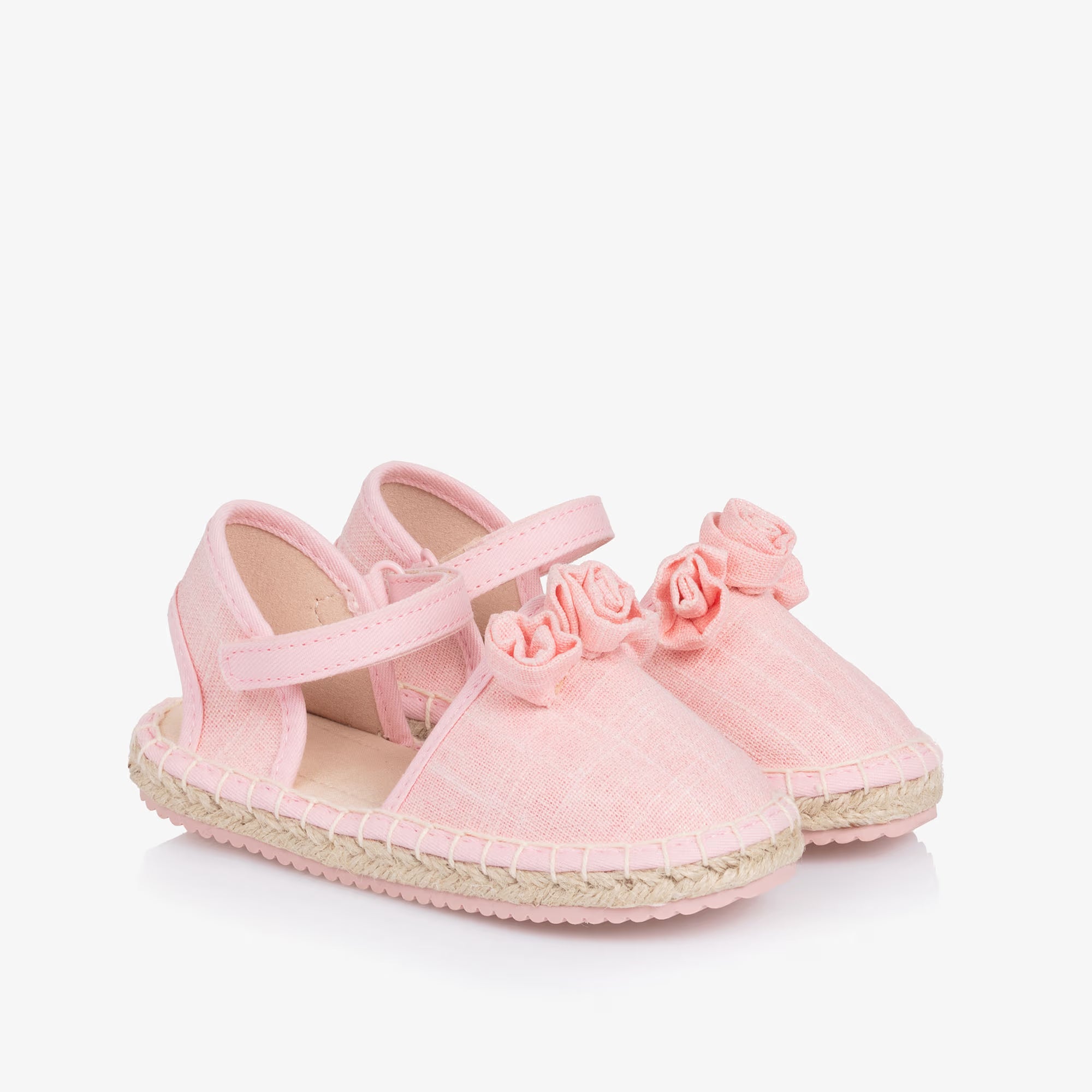 GIRLS SHIMMERING PINK FLOWER ESPADRILLES (NWT 4)