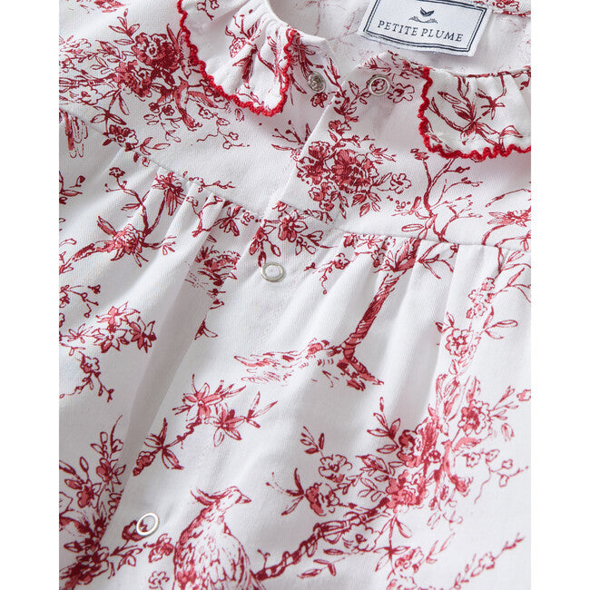 Twill Madeline Romper in Red Timeless Toile (NWT 18-24M)