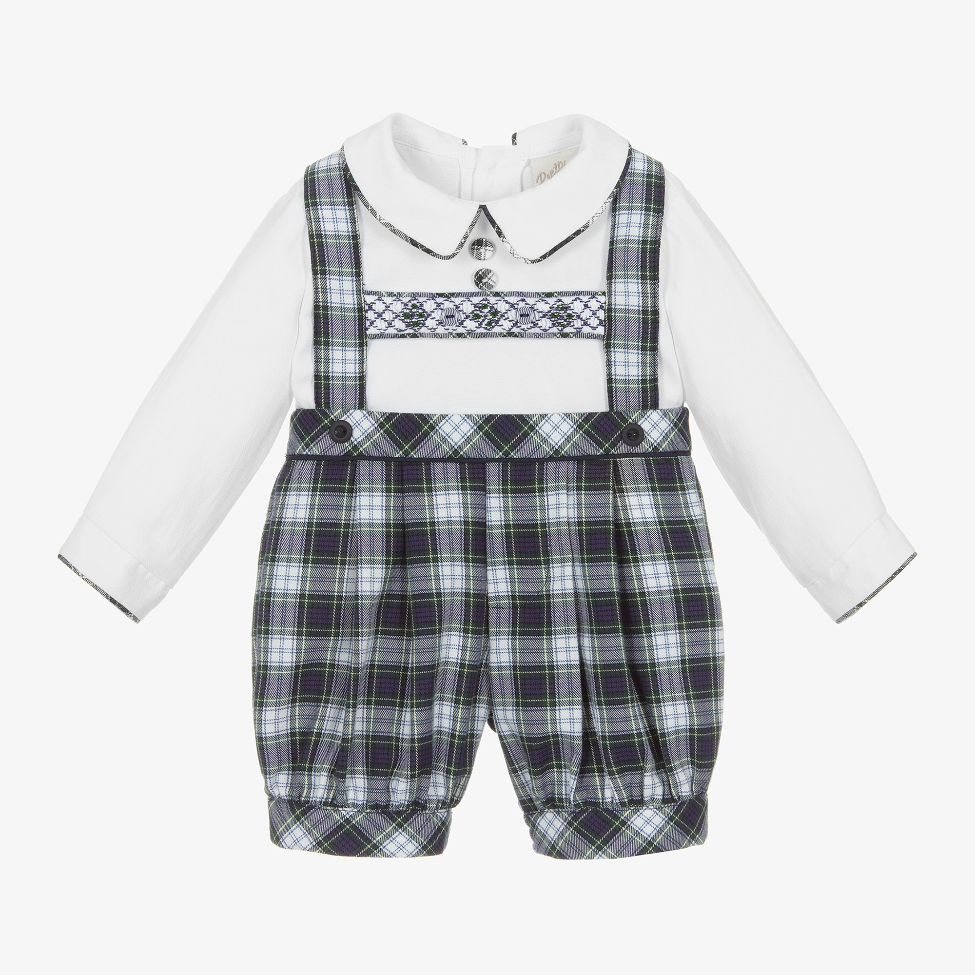 Boys Blue & White Cotton Overall + Shorts Set (3T) EUC