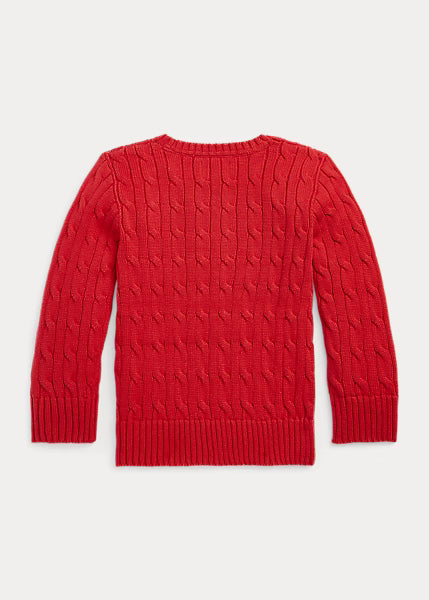 Cable-Knit Red Cotton Sweater (EUC 3T)