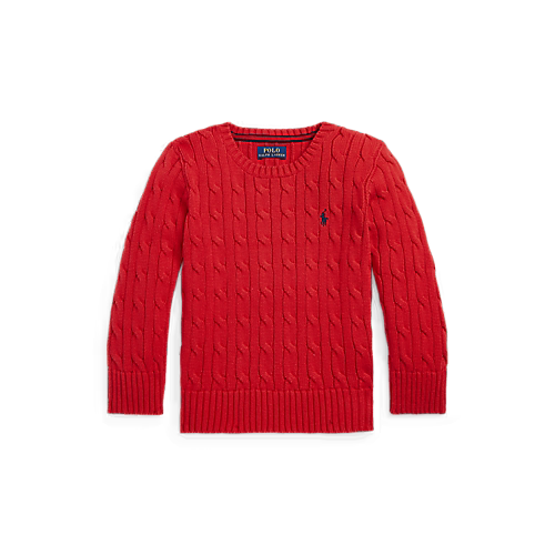 Cable-Knit Red Cotton Sweater (EUC 3T)