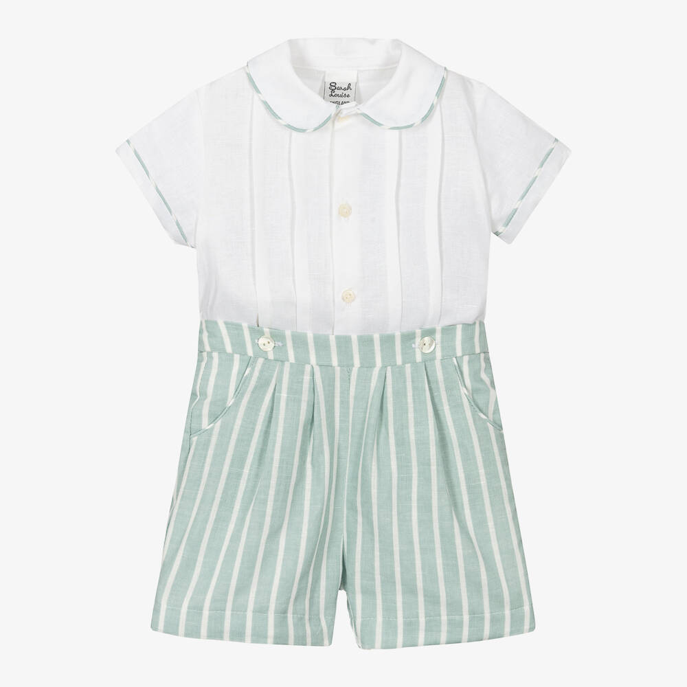 Boys White & Lime Buster Suit (3T) EUC