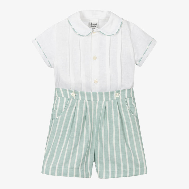 Boys White & Lime Buster Suit (3T) EUC