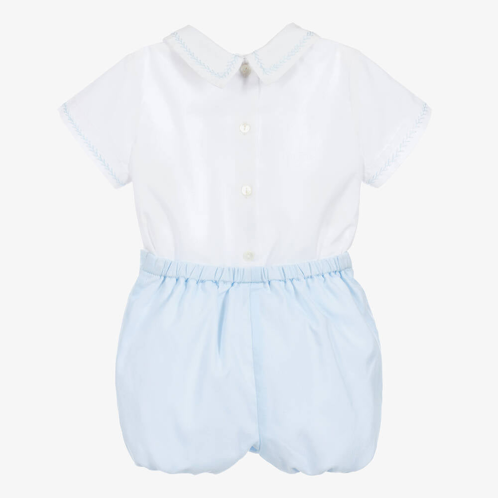 Boys White & Blue Shorts Set - (3T) NWT