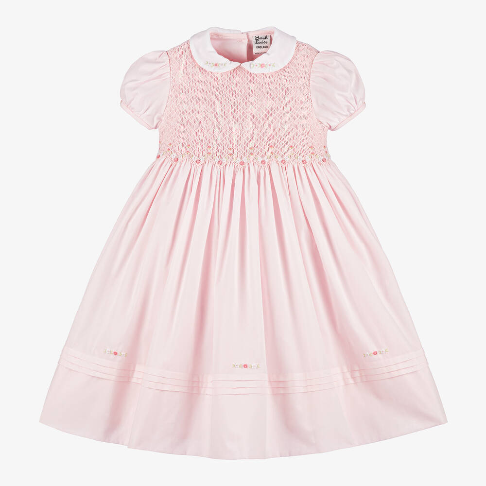 Girls Pink Smocked Cotton Dress (12M) NWT