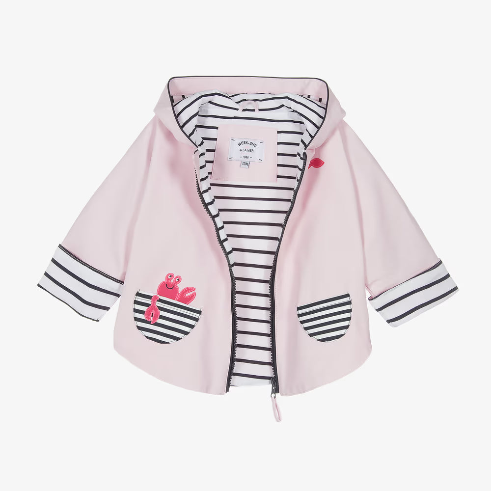 Girl Pink Hooded Rain Poncho (NWOT 6M)
