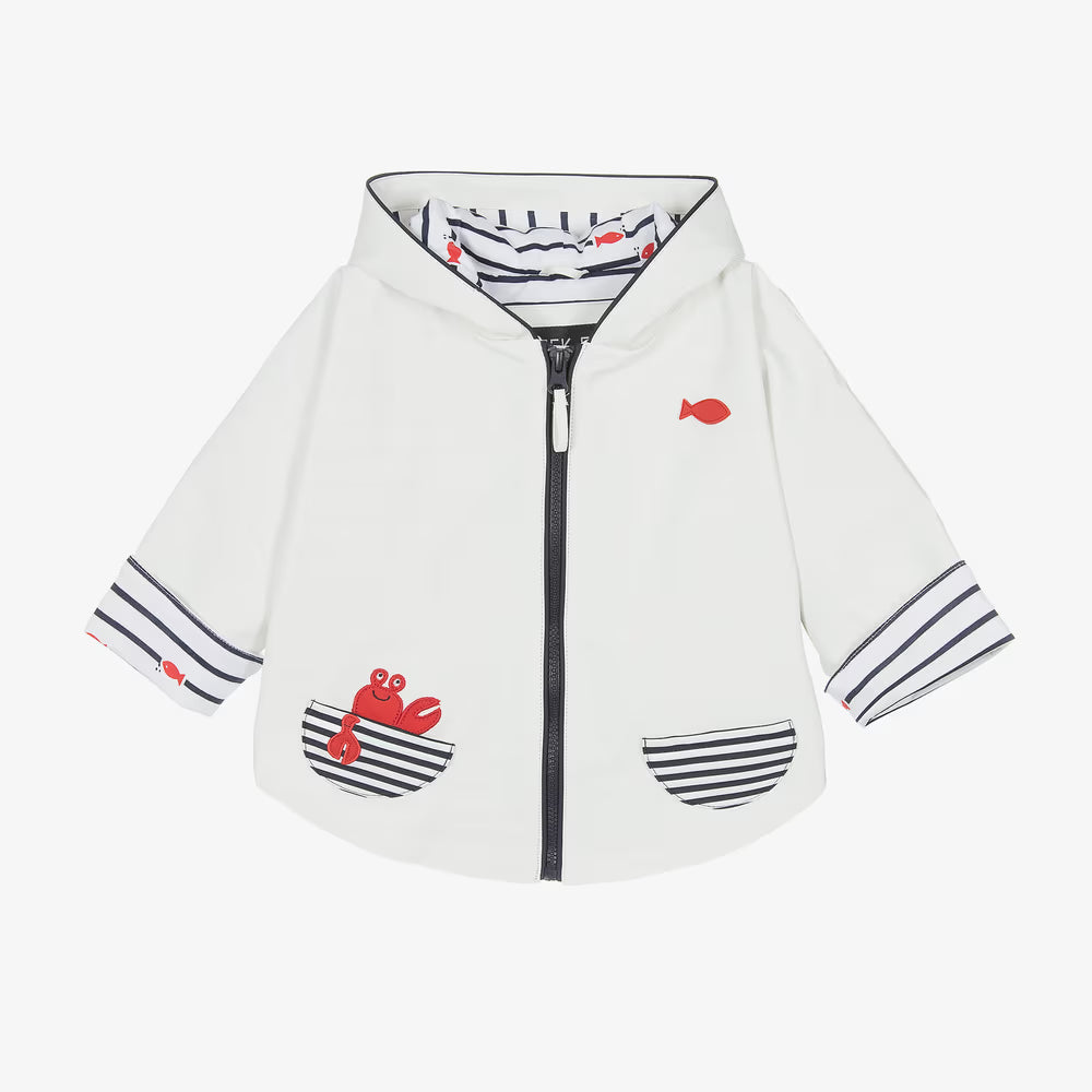 Boys White Hooded Rain Poncho (EUC 18M)