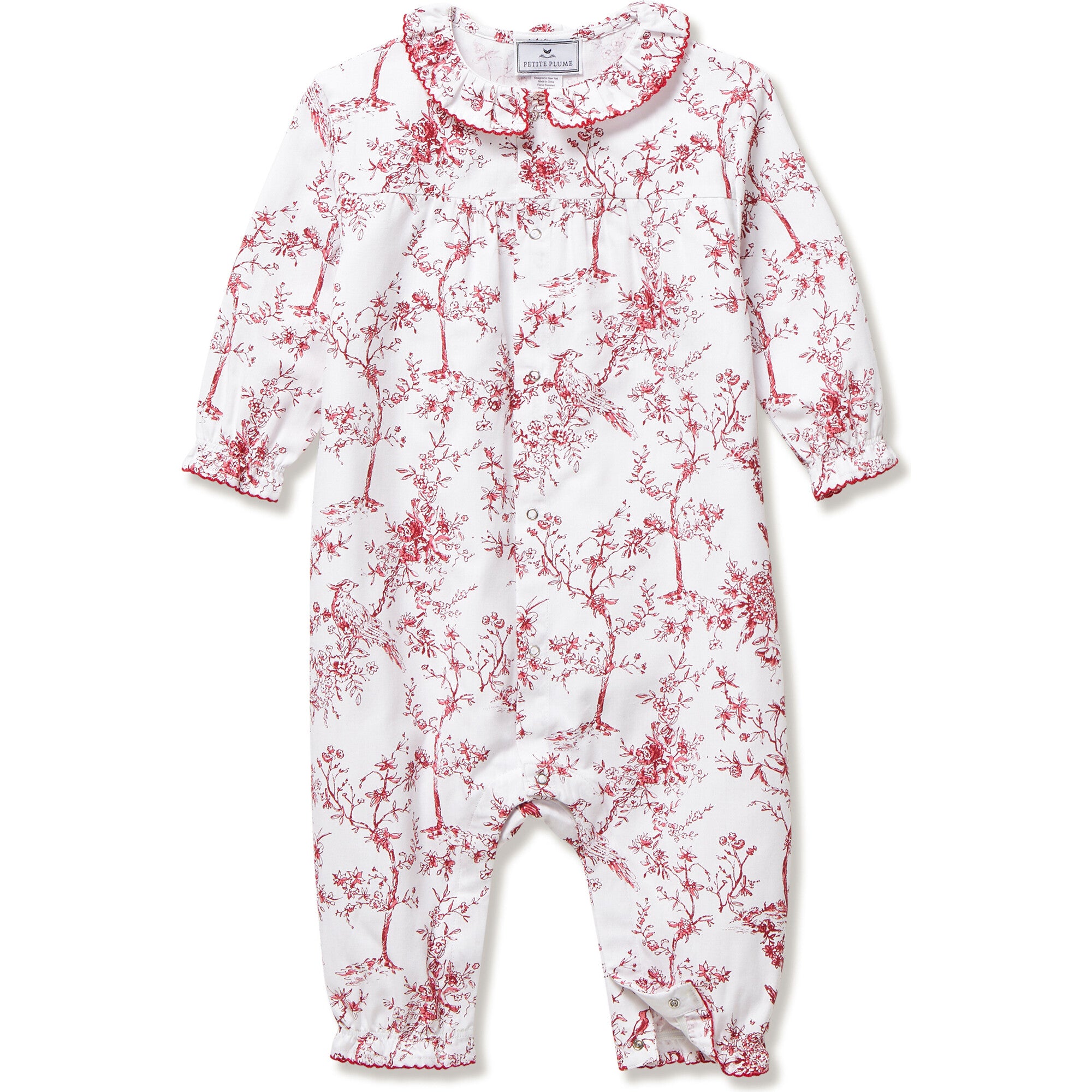Twill Madeline Romper in Red Timeless Toile (NWT 18-24M)