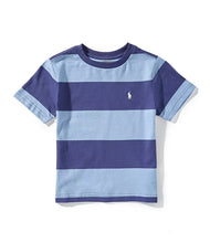 Boys Striped Logo T-Shirt in Blue (3T) EUC