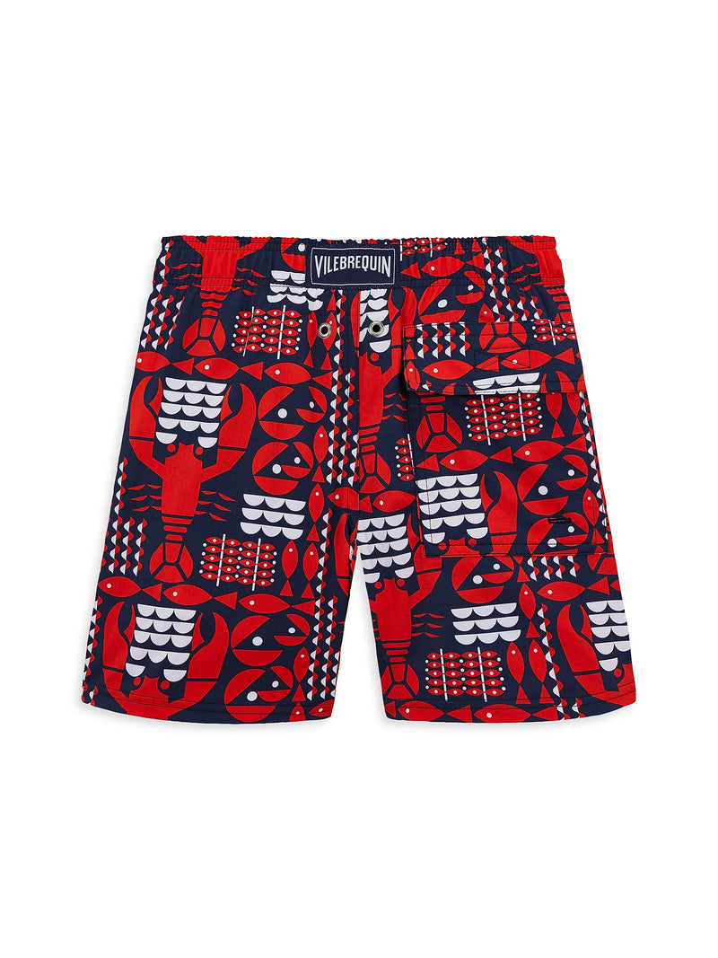 Little Boy's & Boy's Lobster Print Stretch Swim Trunks (EUC 2T)