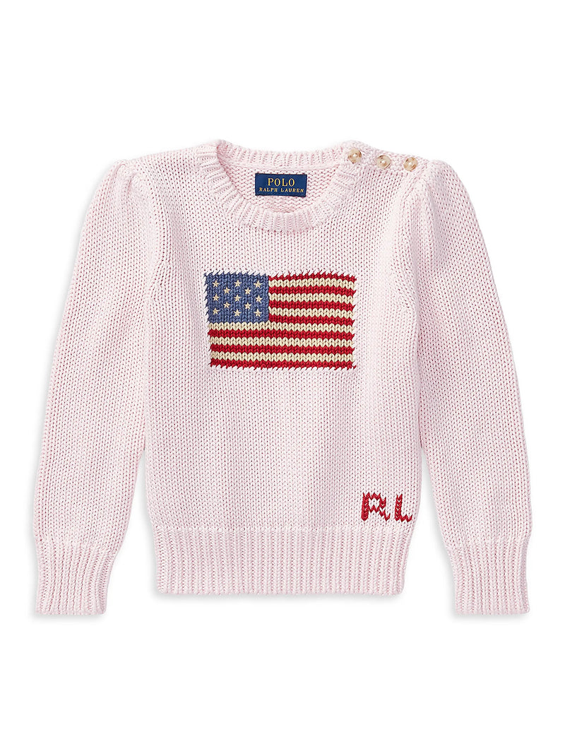 Little Girl's & Girl's American Flag Sweater (18M) EUC