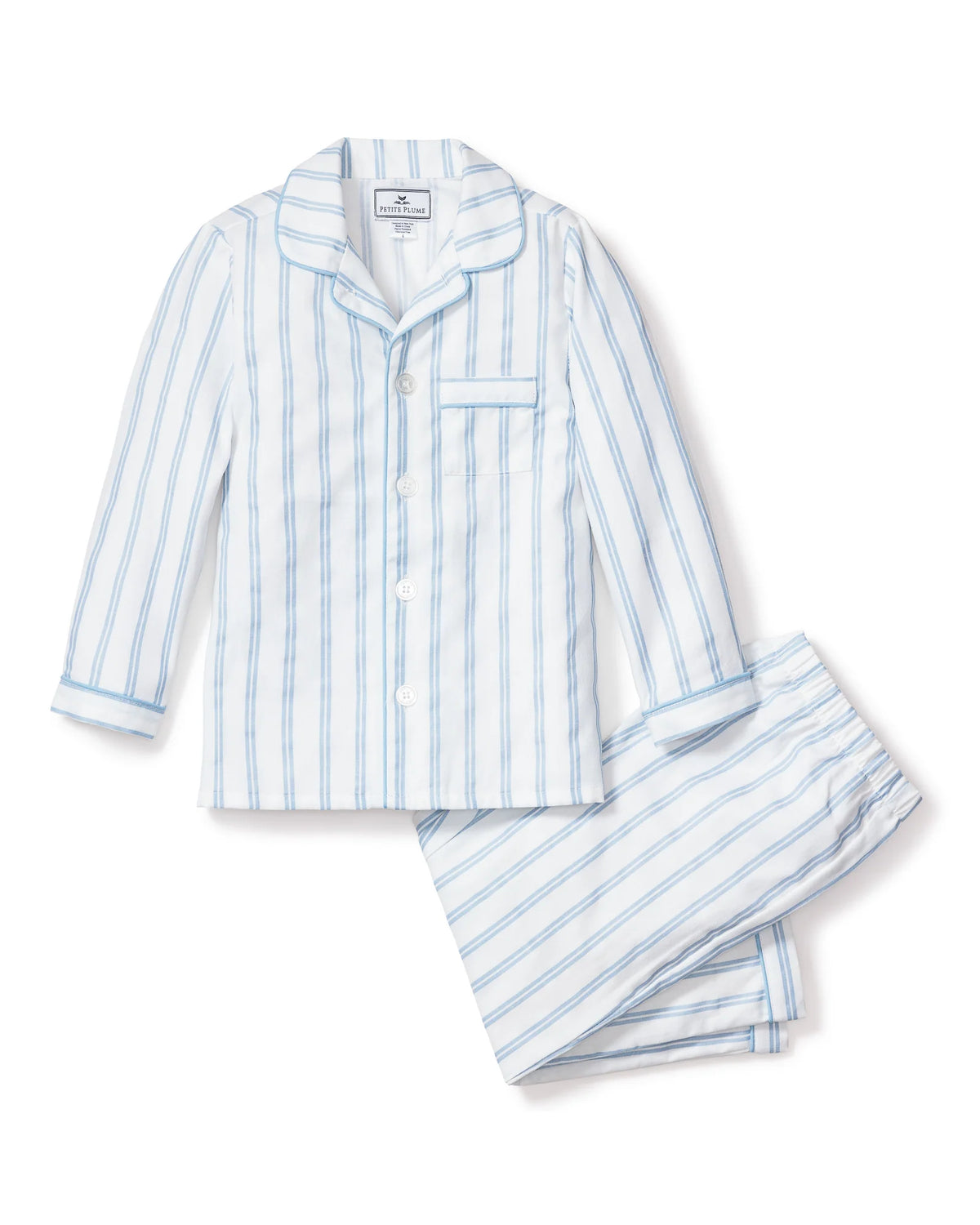 Kid's Twill Pajama Set in Periwinkle Stripe (EUC 3T)