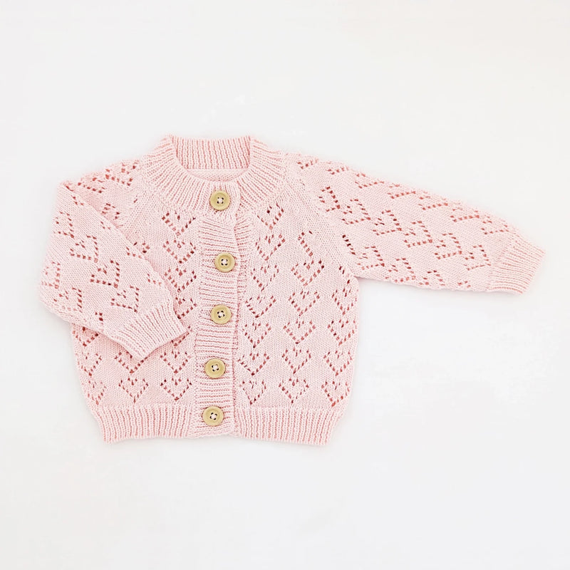 HEART LACE CARDIGAN (EUC 12-18M)