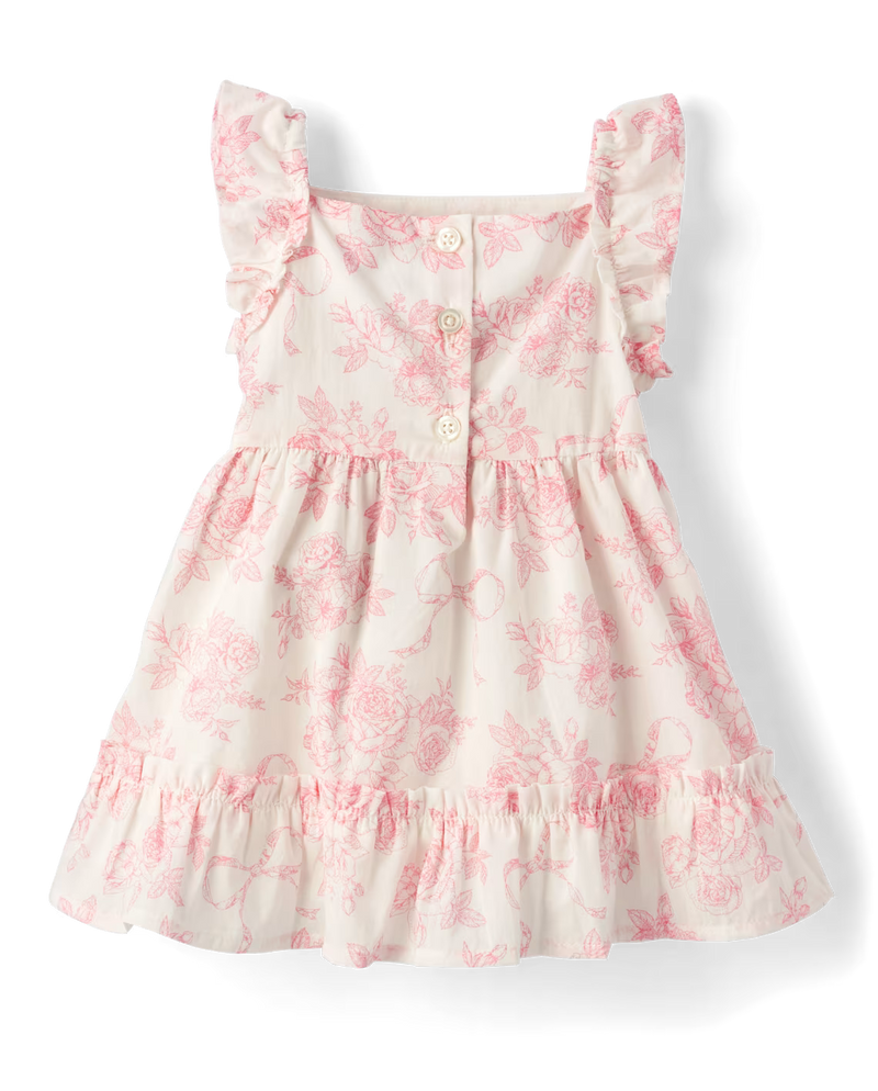 Baby Girls Floral Dress 2-Piece Outfit Set  (EUC 12-18M)