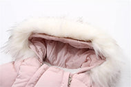 Baby Girl Winter Snowsuit Zipper Jumpsuit Hooded Snow (Pink, (12-18M) EUC