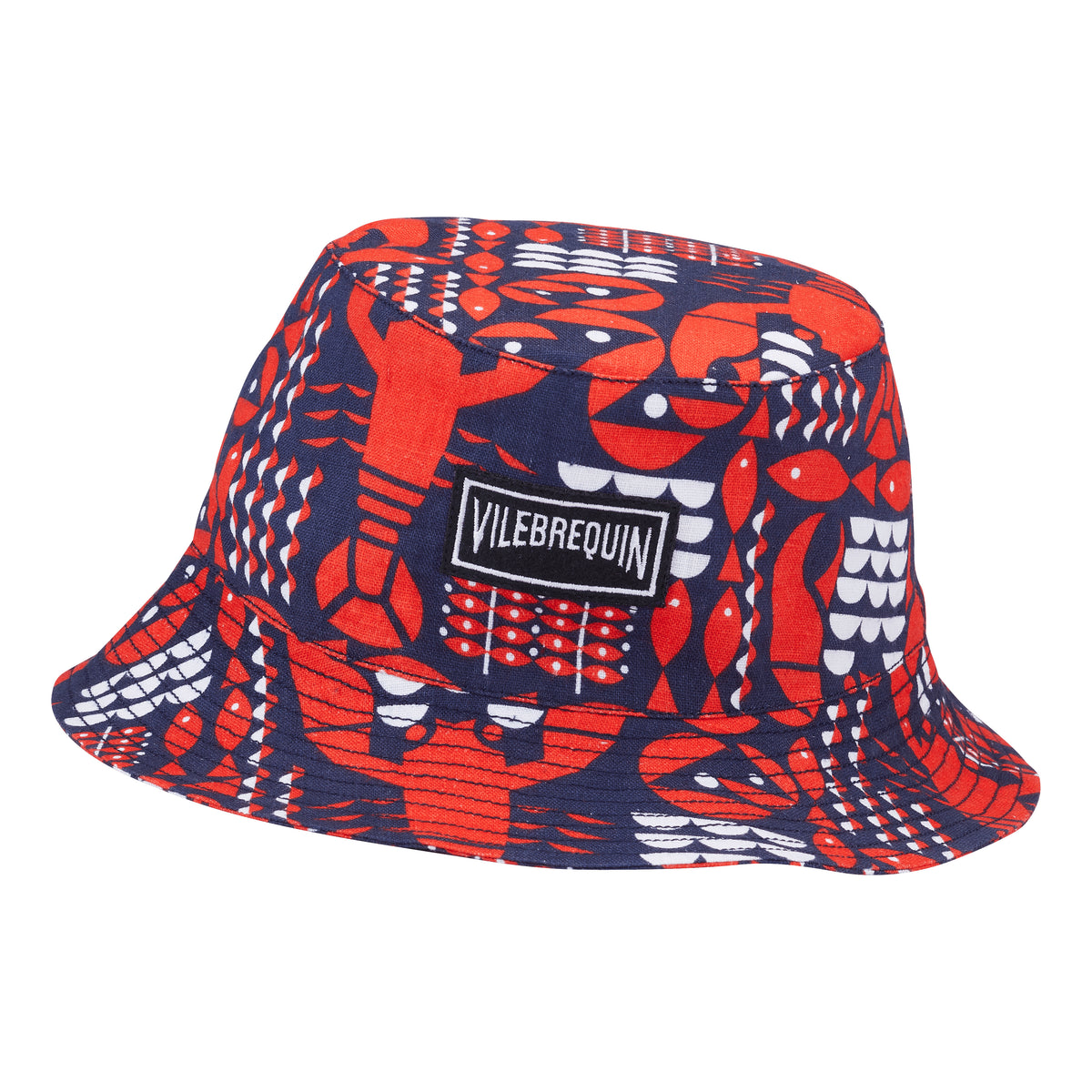 Vilebrequin Linen Bucket Hat Graphic Lobsters ( Size: XS/S) EUC