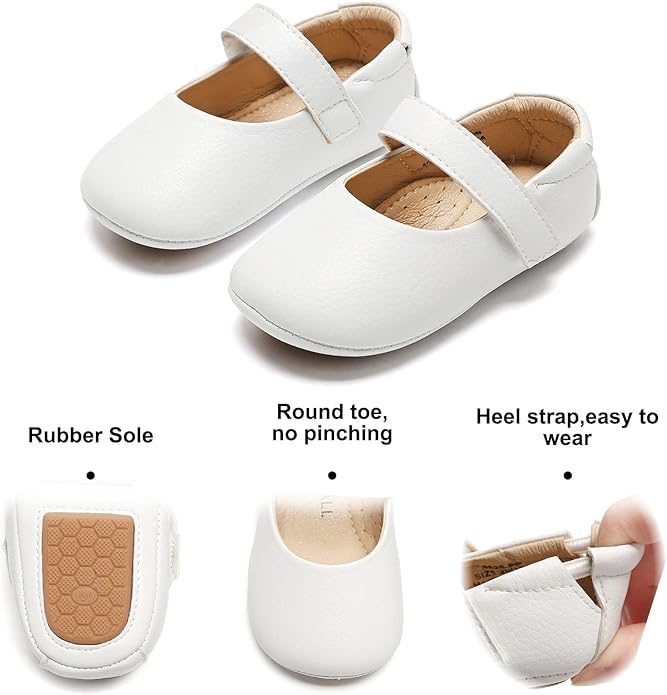 Baby Walking Shoes Moccasins Rubber Sole in (Size: 12-18M) EUC