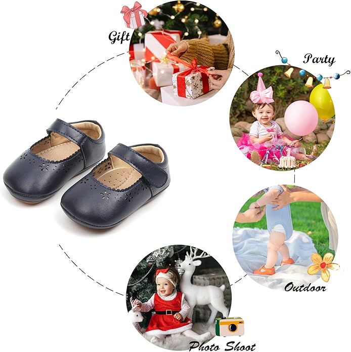 Baby Walking Shoes Moccasins Rubber Sole in (Size: 12-18M) EUC
