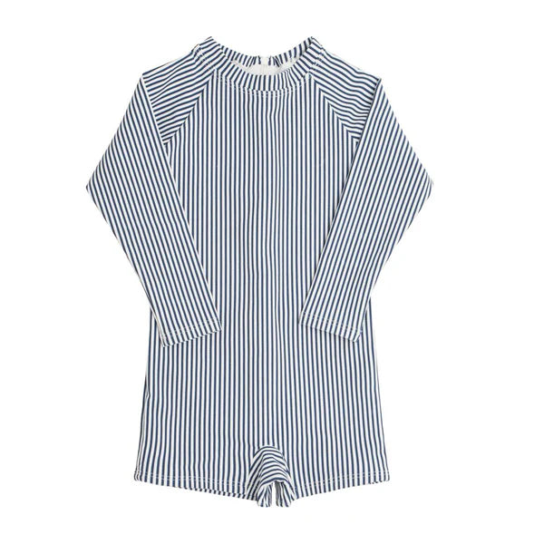 Unisex stripe long sleeve rashguard one piece (2T) EUC