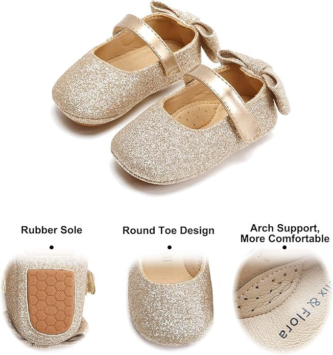 Baby Walking Shoes Moccasins Rubber Sole in (Size: 6-9M) EUC