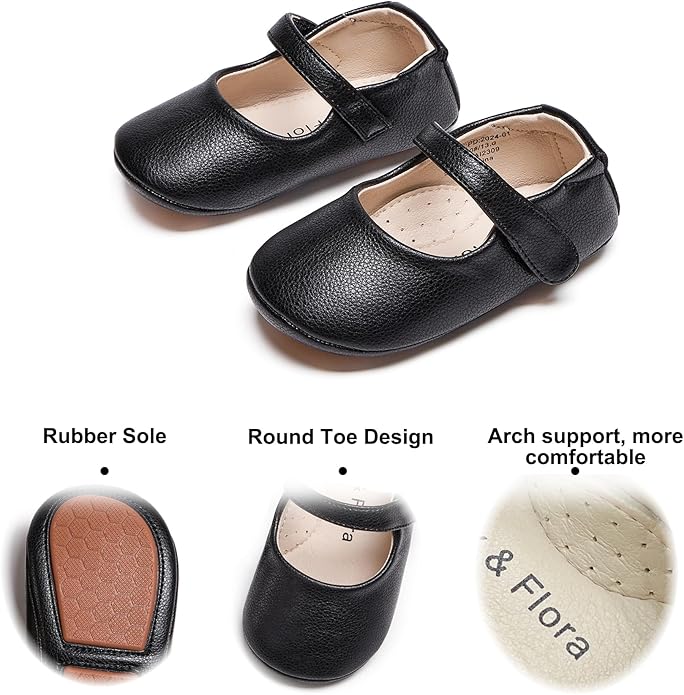 Infant Baby Walking Shoes Moccasins Rubber Sole in (3 Sizes) EUC