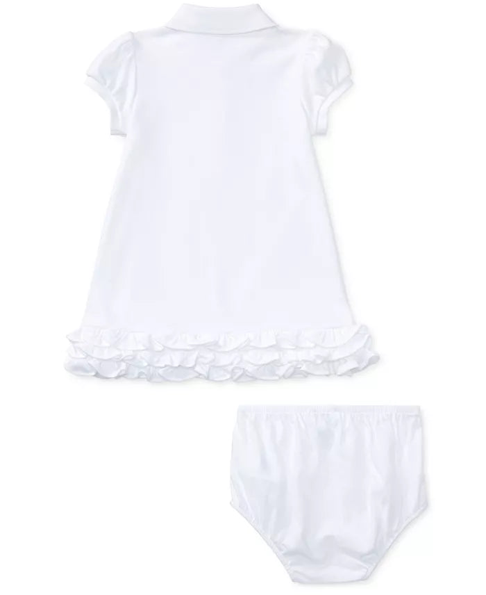 Girls Ruffled Pony Printed Polo Dress (NWT 12M)