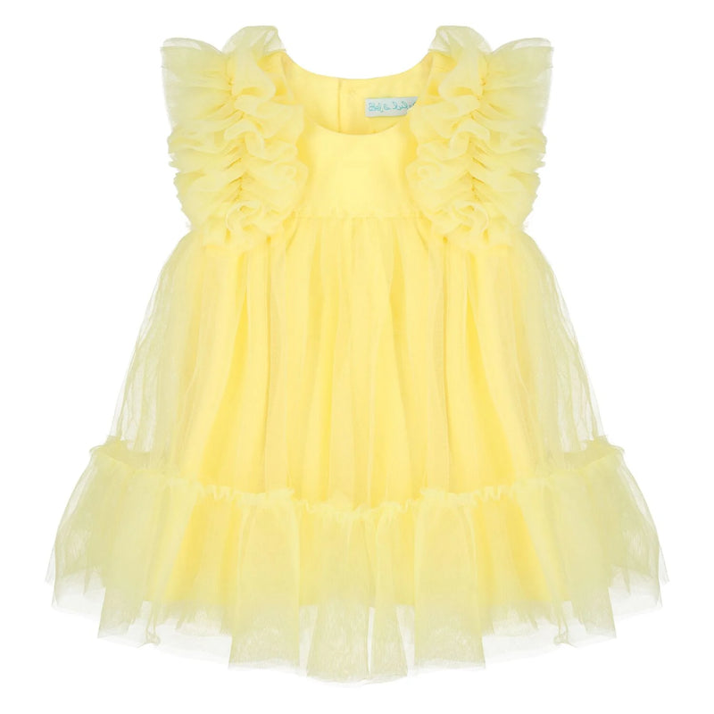 Younger Girls Yellow Ruffled Tulle Dress (NWT 18M)