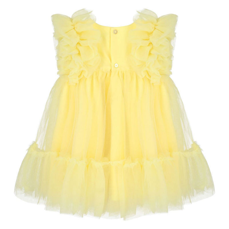 Younger Girls Yellow Ruffled Tulle Dress (NWT 18M)