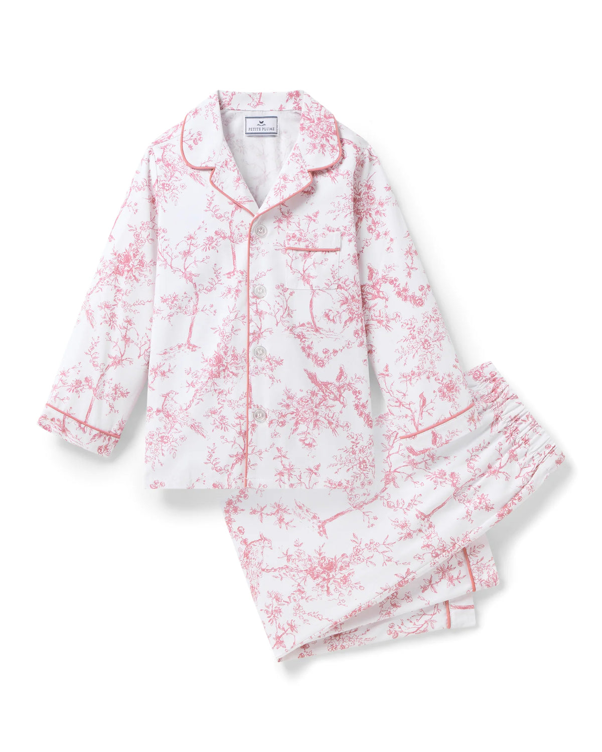Kid's Twill Pajama Set in Pink Timeless Toile (NWT 12-18M)