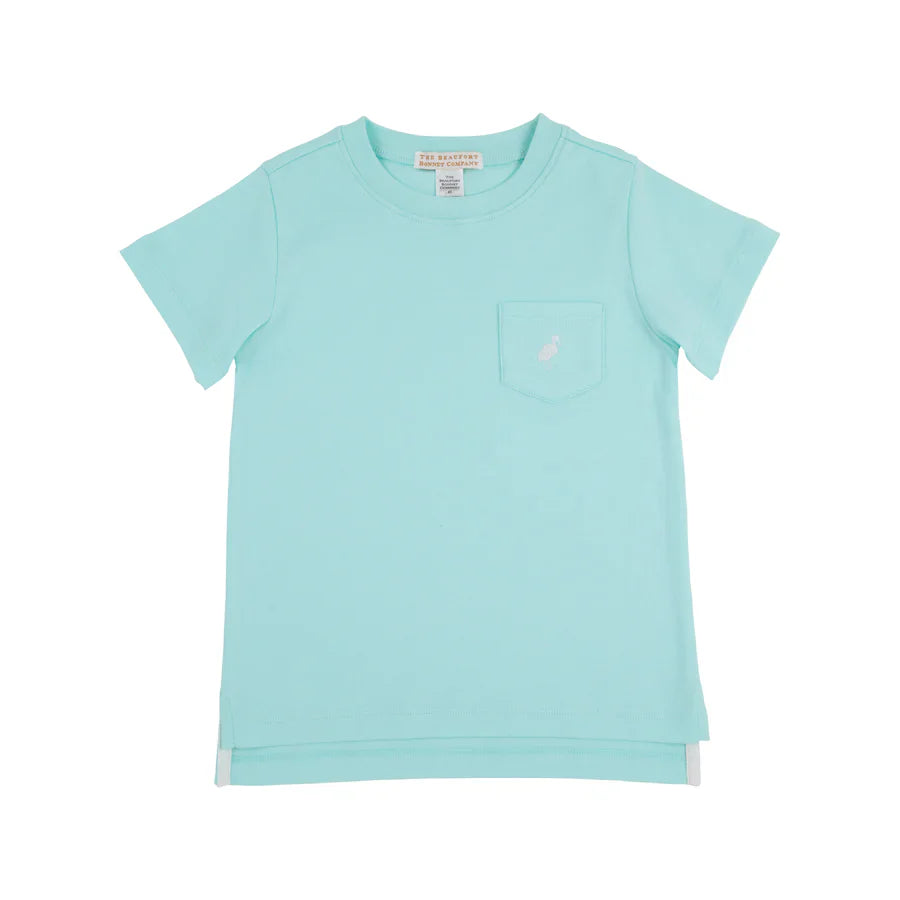 Carter Crewneck Edisto Egg Blue with Worth Ave White Stork (EUC 3T)