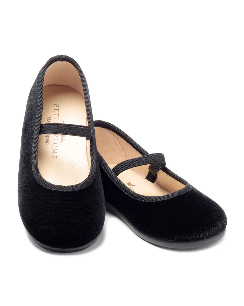 Kid's Delphine Slipper in Black Velvet (EUC 5)