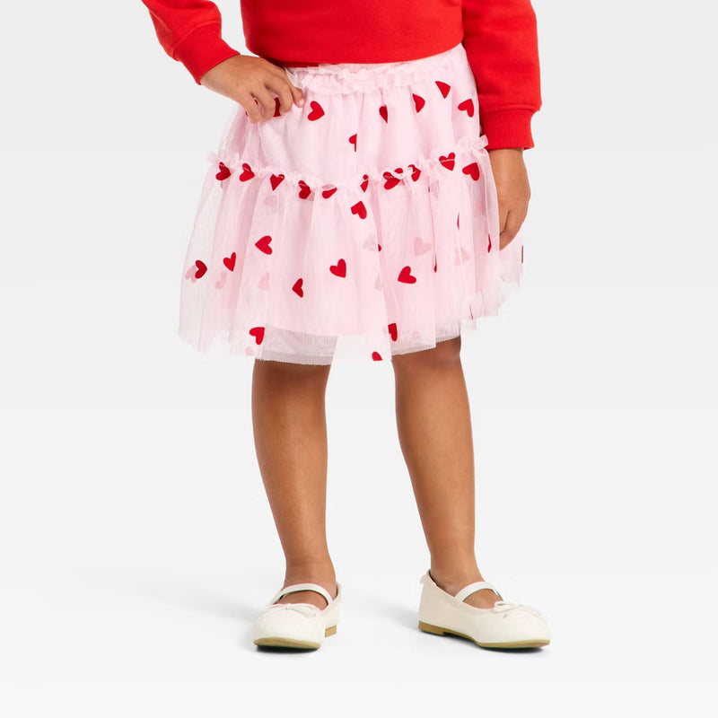 Toddle Girl Heart Tulle Skirt (EUC 18M)