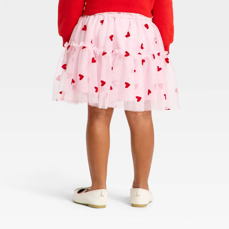 Toddle Girl Heart Tulle Skirt (EUC 18M)