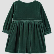 Green Dress with Jewel Bow (Size 18M) EUC